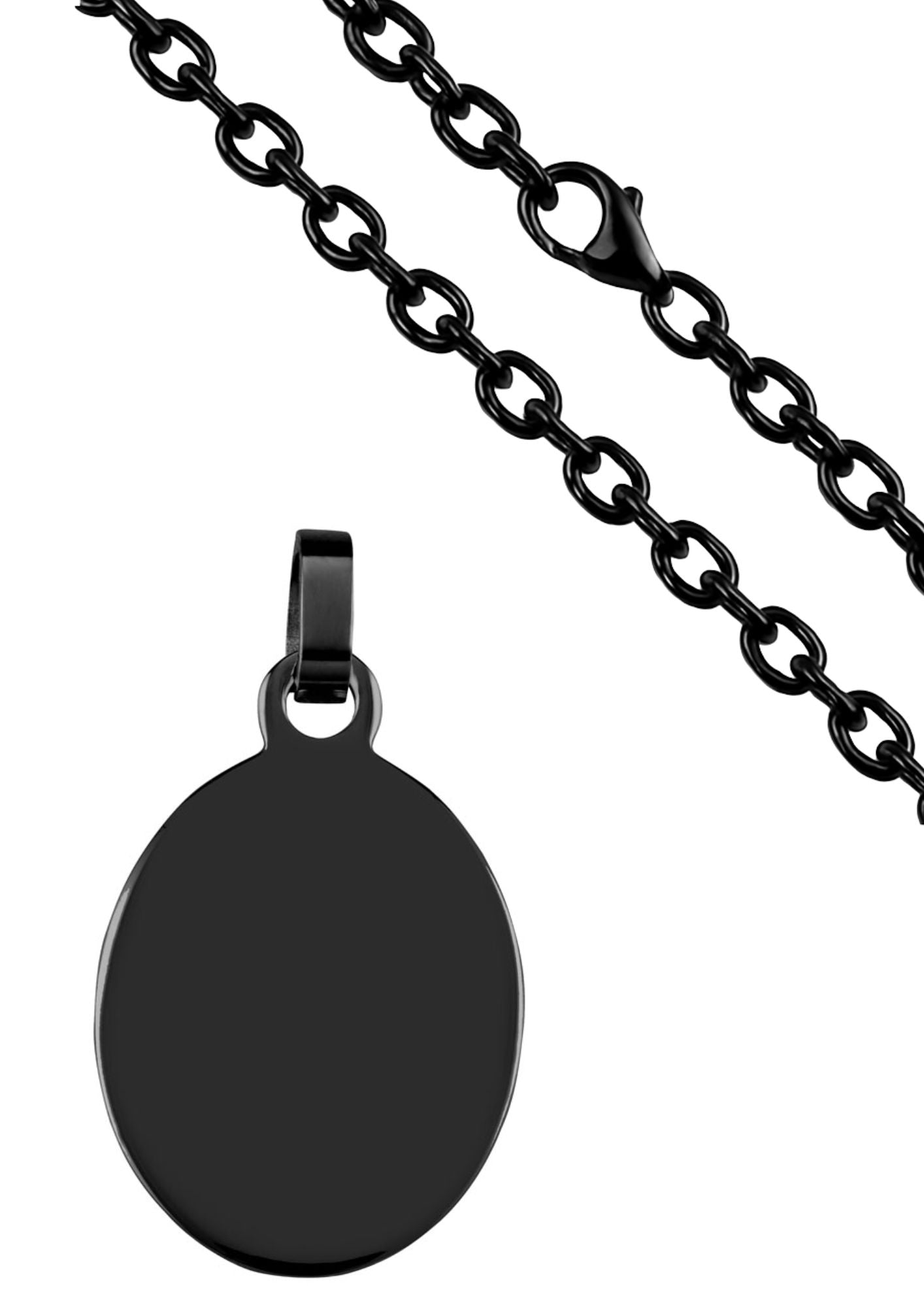 Gravurplatte "Klein Oval Schwarz"