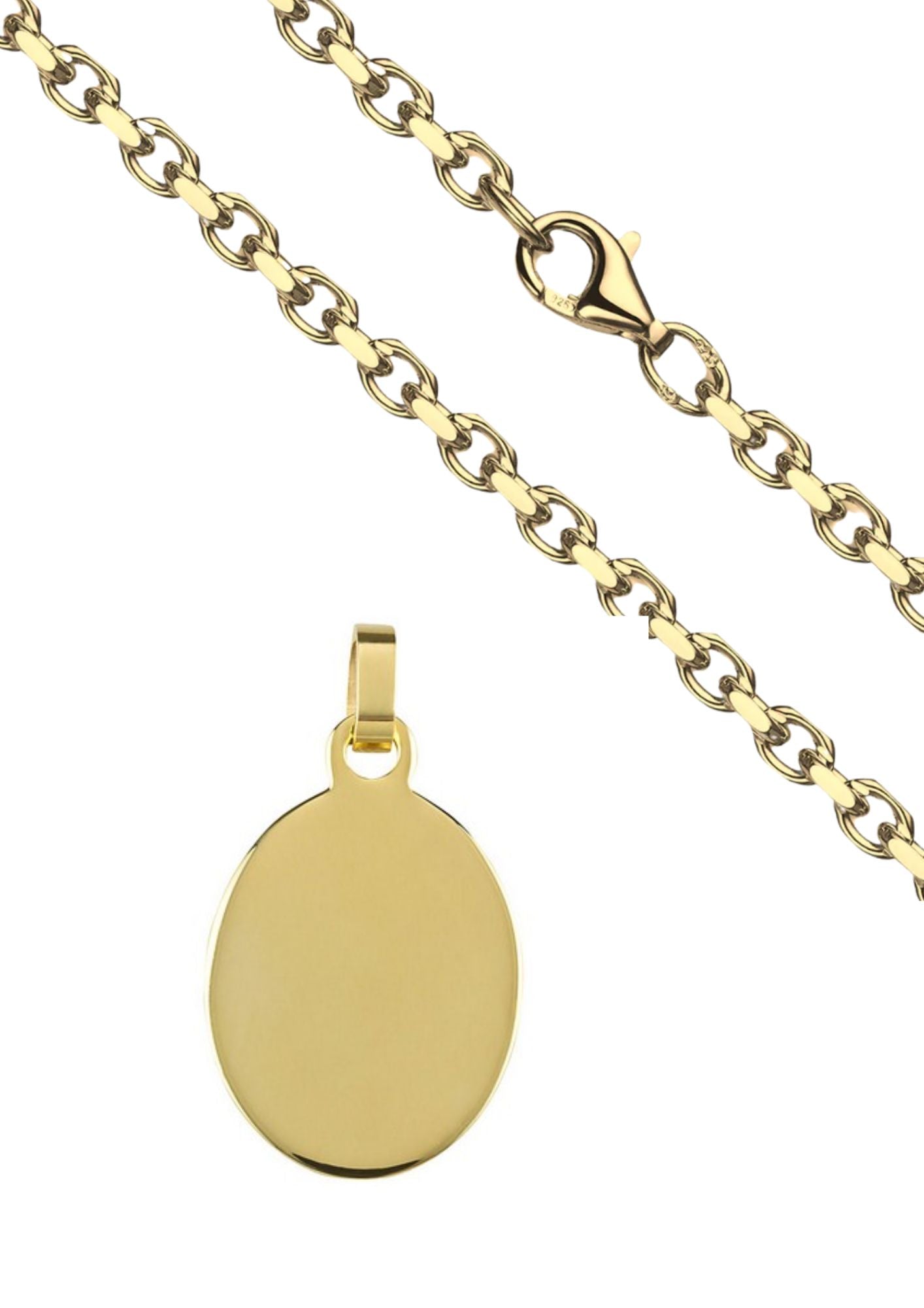 Gravurplatte "Klein Oval Gold"