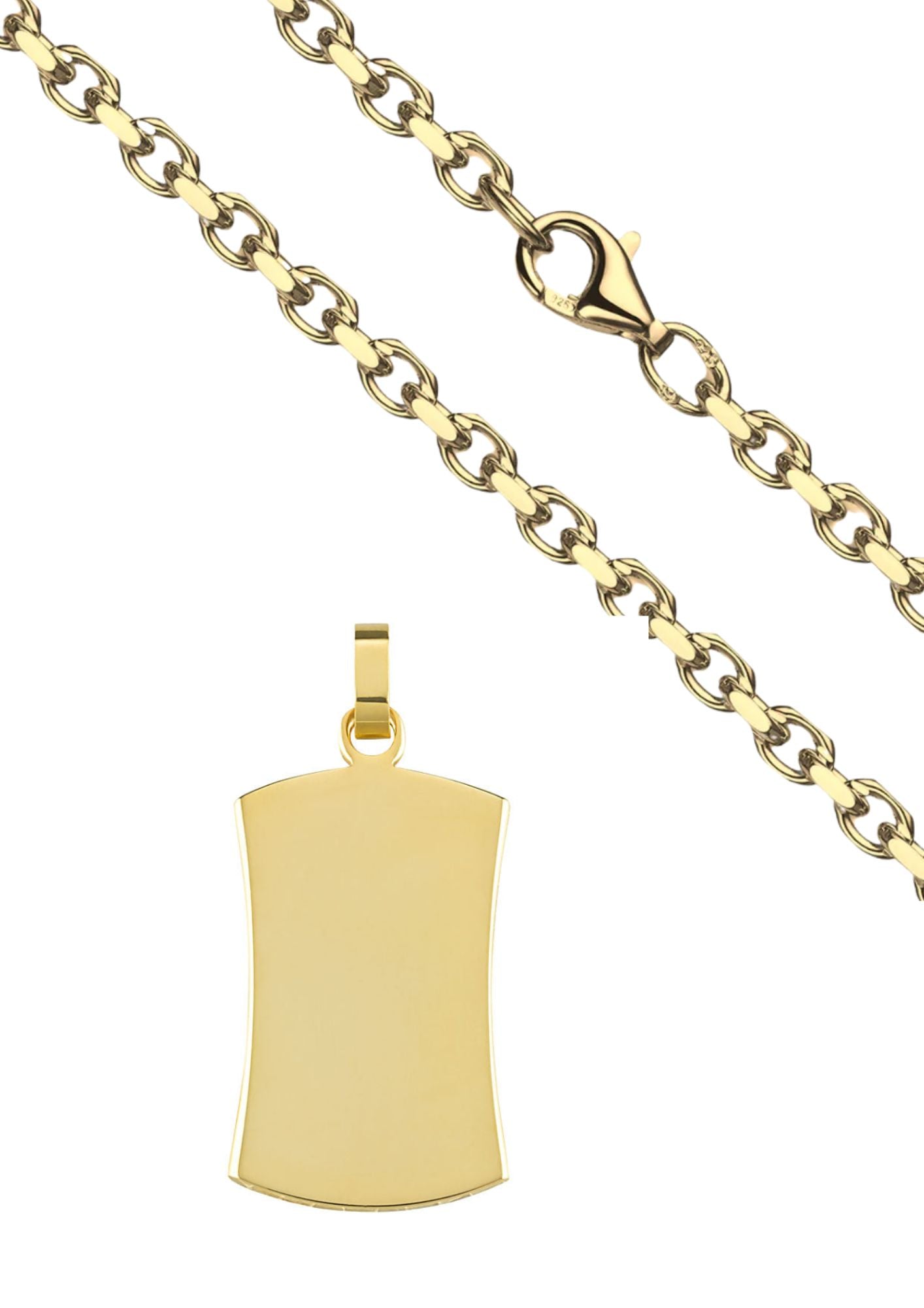 Gravurplatte "Curved klein Gold"