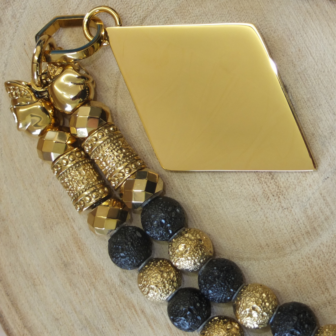 Rockerkette + Raute Gold Bicolor