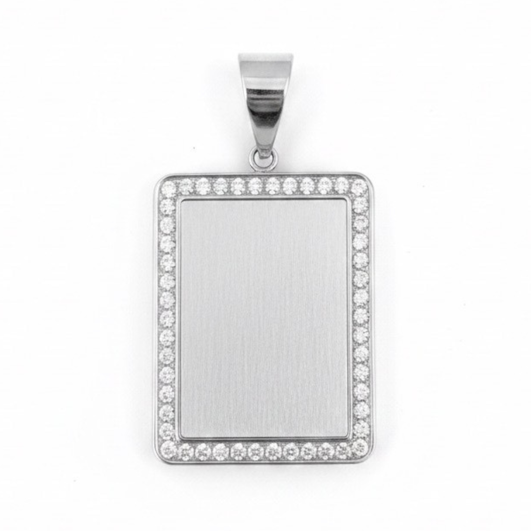 Gravurplatte "Mittel Viereckig Silber"