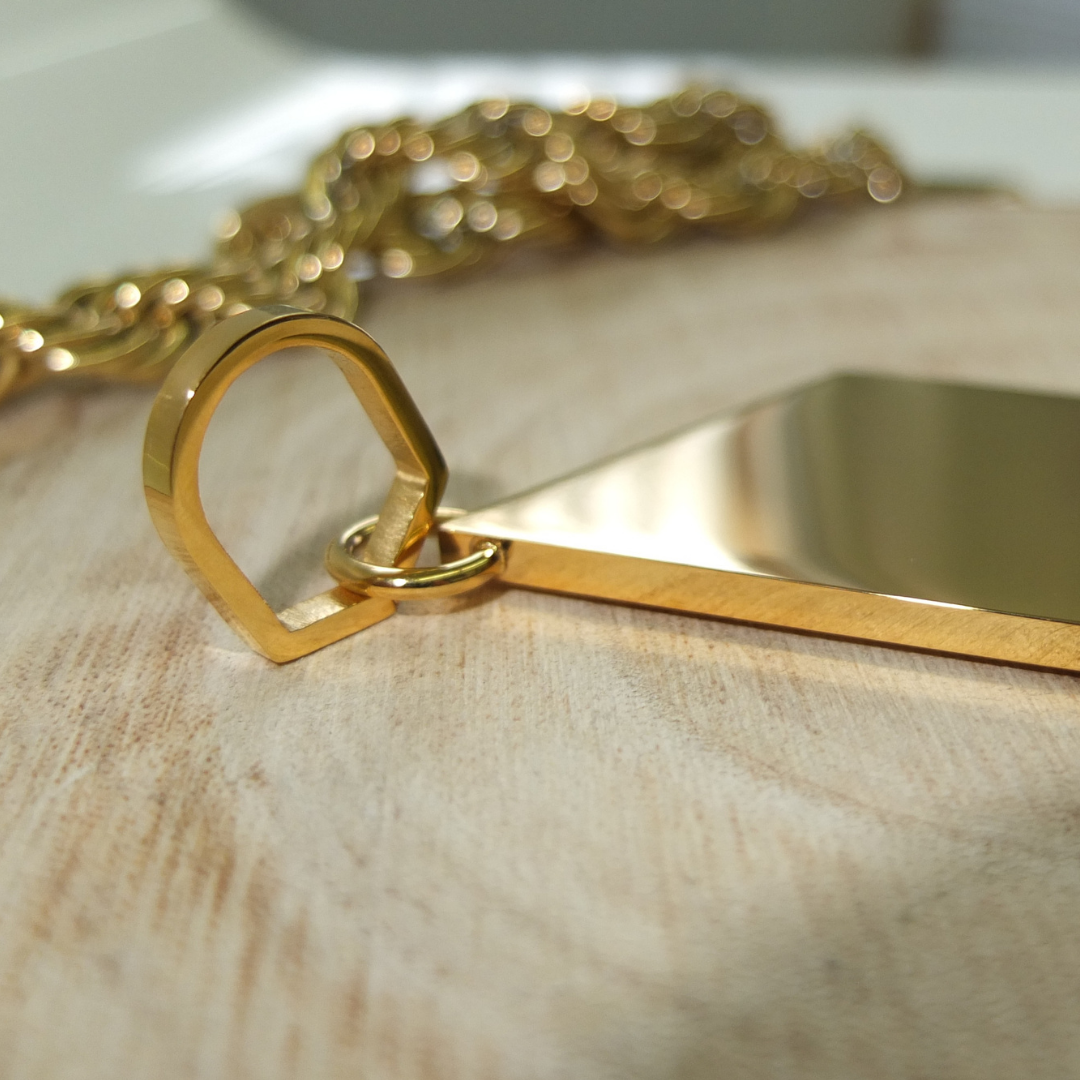 Rautenanhänger + Kordelkette Goldset